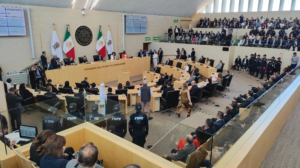 En un clima de tensión entre diputados del PAN y de Morena, el Congreso de Guanajuato inició el periodo de sesiones. Foto. Carlos García